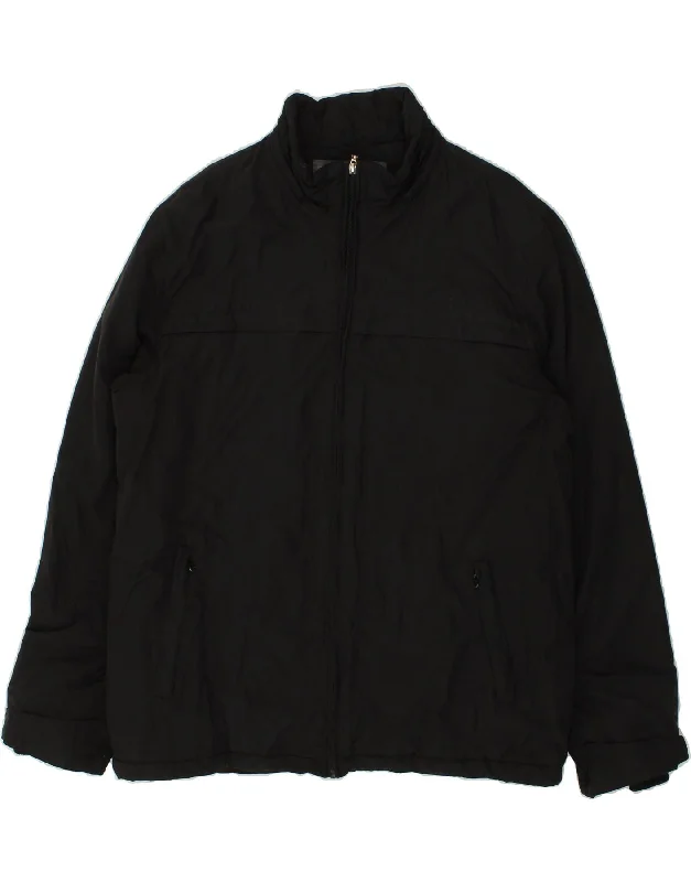 Men's Coats for TravelSLAM Mens Windbreaker Jacket UK 42 XL Black Nylon