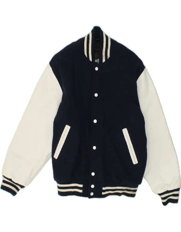 Men's Coats with Relaxed FitsSTEWART & STRAUSS Mens Varsity Jacket UK 38 Medium Navy Blue Colourblock Men's Coats with Relaxed FitsSTEWART & STRAUSS Mens Varsity Jacket UK 38 Medium Navy Blue Colourblock