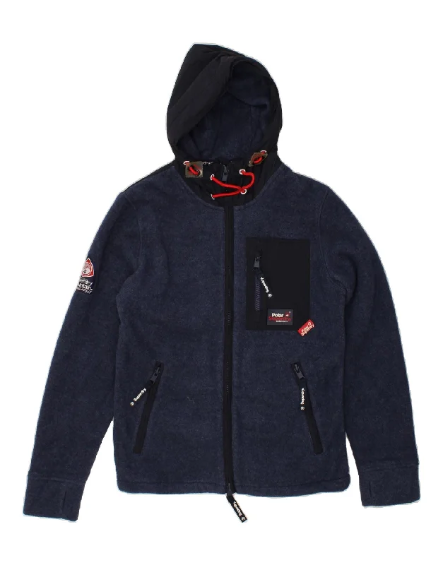 Waterproof Men's ParkasSUPERDRY Mens Hooded Fleece Jacket UK 36 Small Navy Blue Polyester Waterproof Men's ParkasSUPERDRY Mens Hooded Fleece Jacket UK 36 Small Navy Blue Polyester