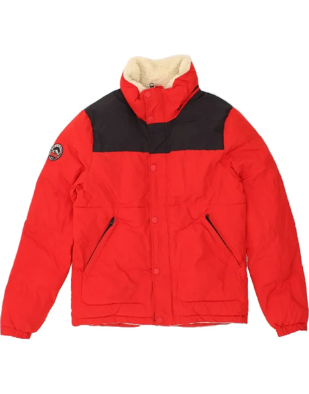 Men's Coats with Magnetic ClosuresSUPERDRY Mens Padded Jacket UK 42 XL Red Colourblock Polyester Men's Coats with Magnetic ClosuresSUPERDRY Mens Padded Jacket UK 42 XL Red Colourblock Polyester
