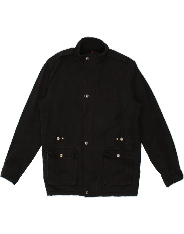 Designer Men's OvercoatsSUPERDRY Mens Windcheater Windbreaker Jacket UK 40 Large Black Cotton