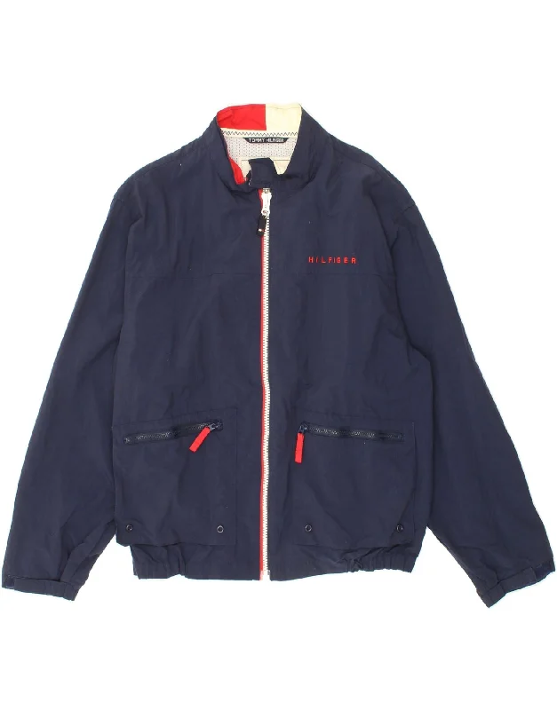 Men's Coats with Tactical FeaturesTOMMY HILFIGER Mens Graphic Bomber Jacket UK 38 Medium Navy Blue Polyamide Men's Coats with Tactical FeaturesTOMMY HILFIGER Mens Graphic Bomber Jacket UK 38 Medium Navy Blue Polyamide