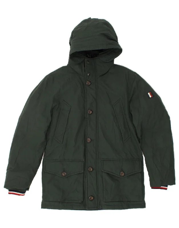 Men's Coats for HikingTOMMY HILFIGER Mens Graphic Hooded Padded Jacket UK 38 Medium Green Cotton Men's Coats for HikingTOMMY HILFIGER Mens Graphic Hooded Padded Jacket UK 38 Medium Green Cotton