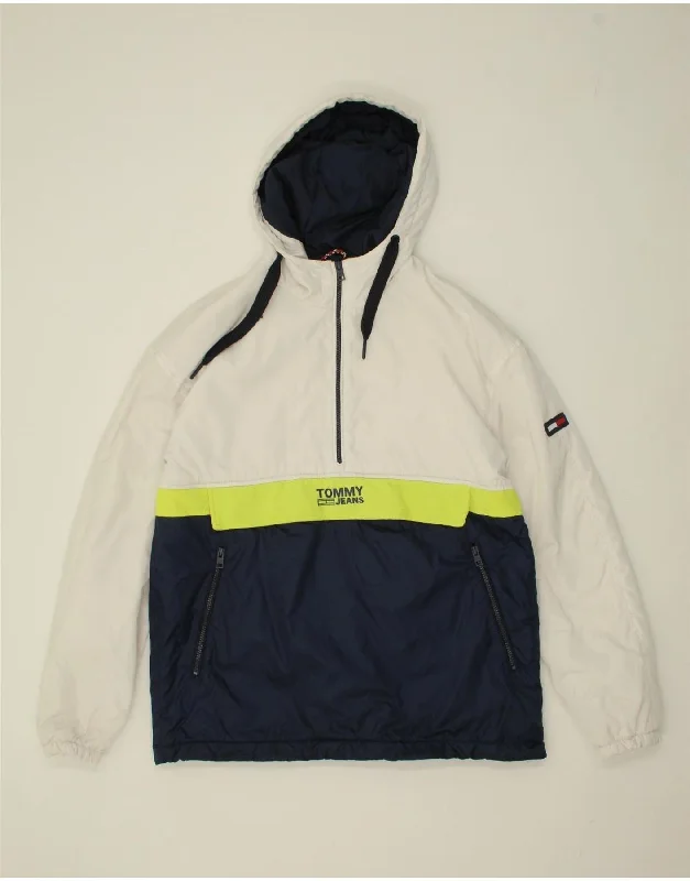 Men's Coats with Flannel LiningTOMMY HILFIGER Mens Hooded Anorak Jacket UK 38 Medium White Colourblock Men's Coats with Flannel LiningTOMMY HILFIGER Mens Hooded Anorak Jacket UK 38 Medium White Colourblock