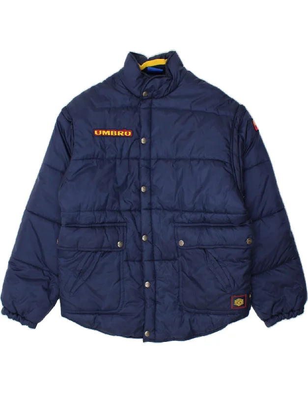 Men's Coats for Everyday WearUMBRO Mens Padded Jacket UK 40 Large Navy Blue Nylon