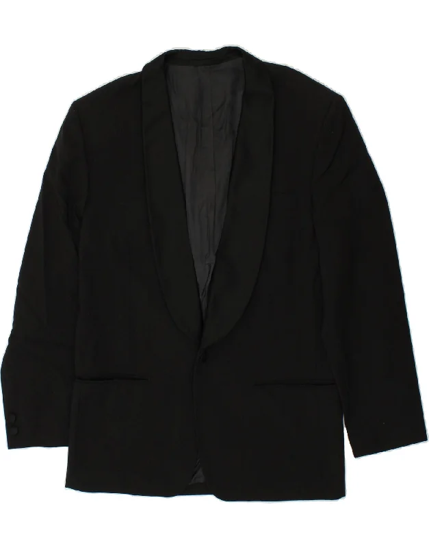 Best Men's Leather CoatsVINTAGE Mens 1 Button Blazer Jacket UK 38 Medium Black Wool