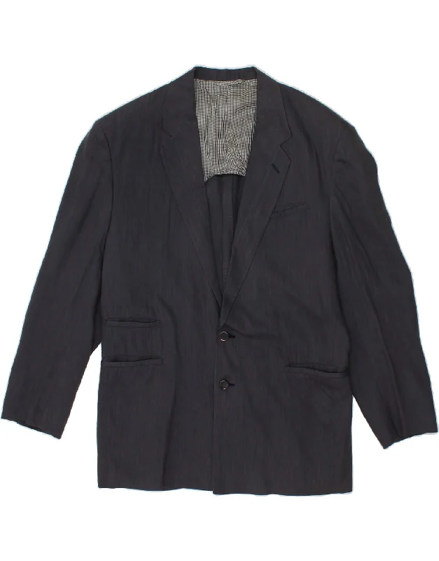 Men's Coats with ZippersVINTAGE Mens 2 Button Blazer Jacket IT 48 Medium Grey Linen