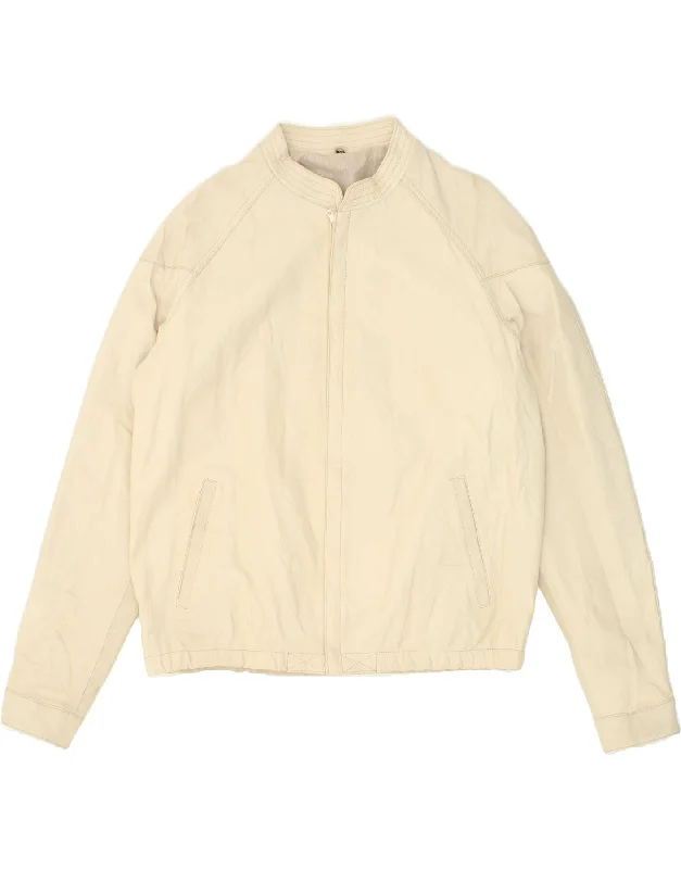 Men's Coats with Modern CutsVINTAGE Mens Bomber Leather Jacket IT 54 2XL Beige Leather Men's Coats with Modern CutsVINTAGE Mens Bomber Leather Jacket IT 54 2XL Beige Leather