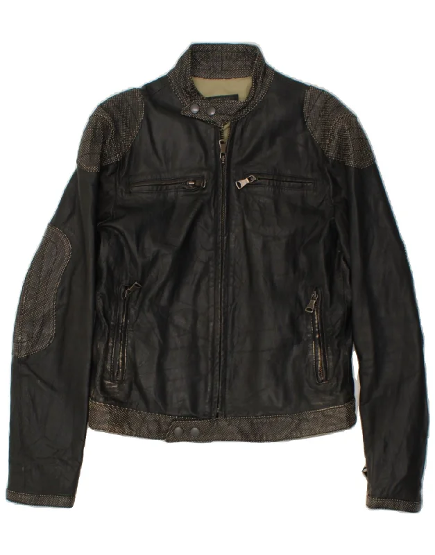 Practical Men's RaincoatsVINTAGE Mens Bomber Leather Jacket UK 36 Small Black Leather