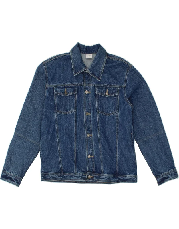 Essential Men's Puffer JacketsVINTAGE Mens Denim Jacket IT 48 Medium Navy Blue Cotton Essential Men's Puffer JacketsVINTAGE Mens Denim Jacket IT 48 Medium Navy Blue Cotton