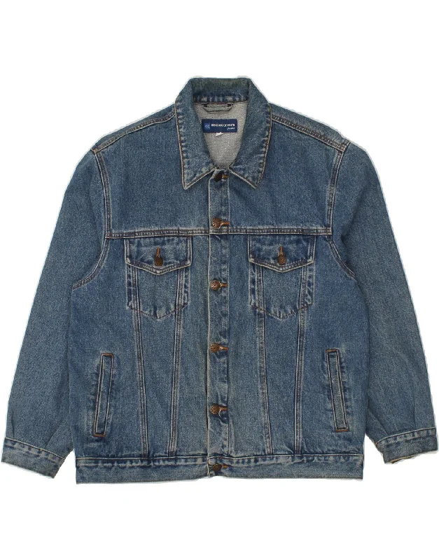 Men's Coats for Everyday WearVINTAGE Mens Denim Jacket UK 40 Large Blue Cotton