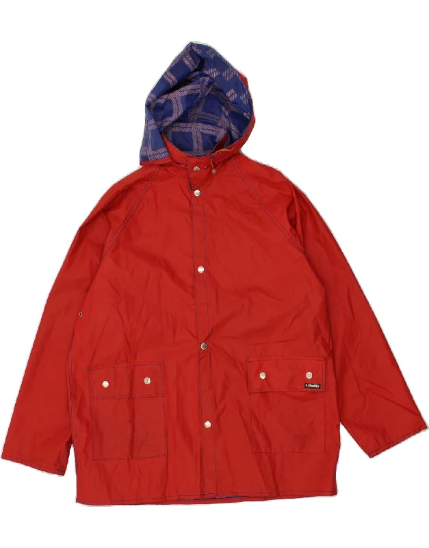 Men's Coats for Winter SportsVINTAGE Mens Hooded Reversible Rain Jacket UK 36 Small Red Polyvinyl Men's Coats for Winter SportsVINTAGE Mens Hooded Reversible Rain Jacket UK 36 Small Red Polyvinyl