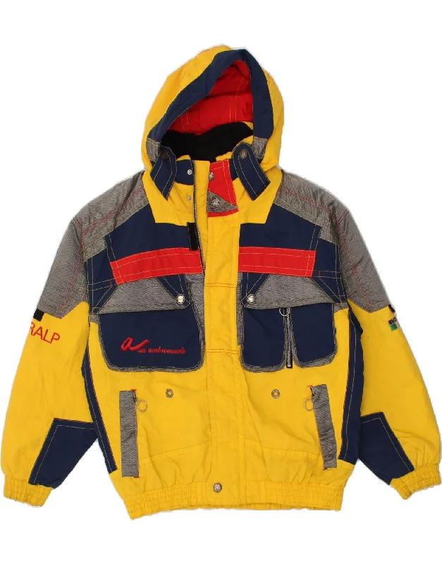 Men's Coats with Magnetic ClosuresVINTAGE Mens Hooded Windbreaker Jacket UK 40 Large Yellow Colourblock Men's Coats with Magnetic ClosuresVINTAGE Mens Hooded Windbreaker Jacket UK 40 Large Yellow Colourblock
