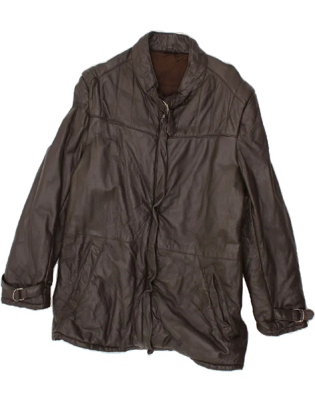 Men's Coats for AutumnVINTAGE Mens Leather Jacket UK 36 Small Brown Leather