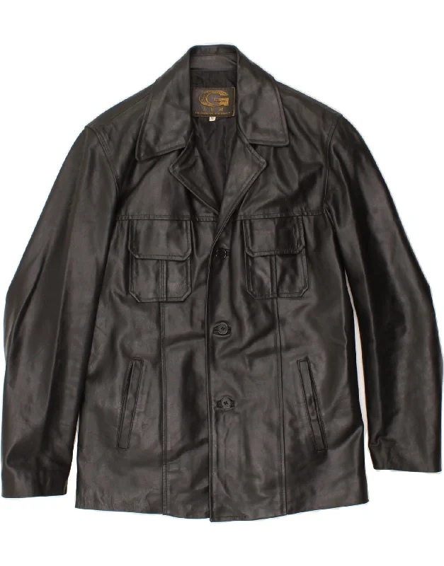 Durable Men's Car CoatsVINTAGE Mens Leather Jacket UK 38 Medium Black