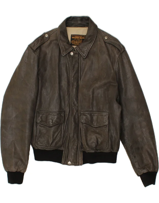 Men's Coats with Removable LiningsVINTAGE Mens Leather Jacket UK 44 2XL Brown Leather Men's Coats with Removable LiningsVINTAGE Mens Leather Jacket UK 44 2XL Brown Leather