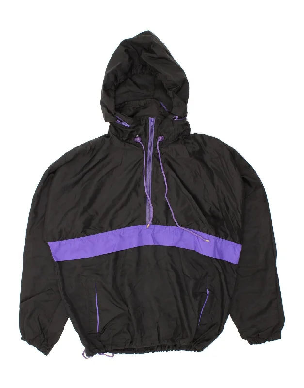 Men's Coats with Velcro ClosuresVINTAGE Mens Pullover Hooded Rain Jacket UK 40 Large Black Nylon Men's Coats with Velcro ClosuresVINTAGE Mens Pullover Hooded Rain Jacket UK 40 Large Black Nylon
