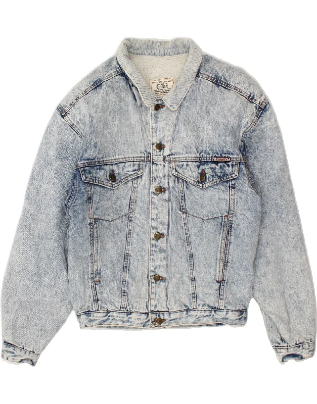 Men's Coats with ZippersVINTAGE Mens Sherpa Acid Wash Sherpa Jacket UK 38 Medium Blue Cotton Men's Coats with ZippersVINTAGE Mens Sherpa Acid Wash Sherpa Jacket UK 38 Medium Blue Cotton