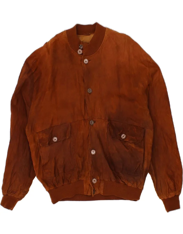 Practical Men's RaincoatsVINTAGE Mens Suede Bomber Jacket UK 42 XL Brown