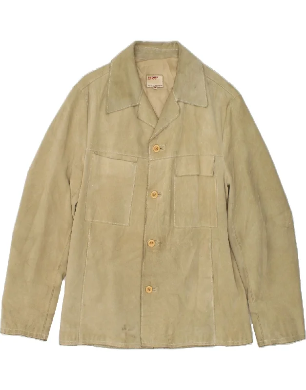Men's Coats with Patchwork DesignsVINTAGE Mens Suede Jacket UK 38 Medium Beige Leather Men's Coats with Patchwork DesignsVINTAGE Mens Suede Jacket UK 38 Medium Beige Leather