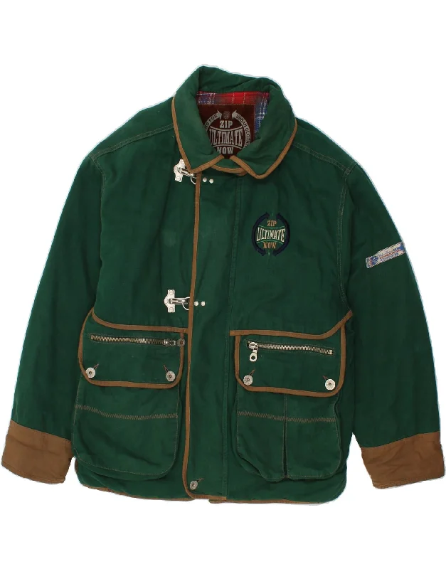 Men's Coats with ButtonsVINTAGE Mens Windbreaker Jacket UK 42 XL Green
