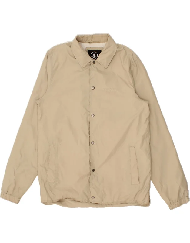 Men's Coats with Contrast StitchingVOLCOM Mens Graphic Bomber Jacket UK 40 Large Beige
