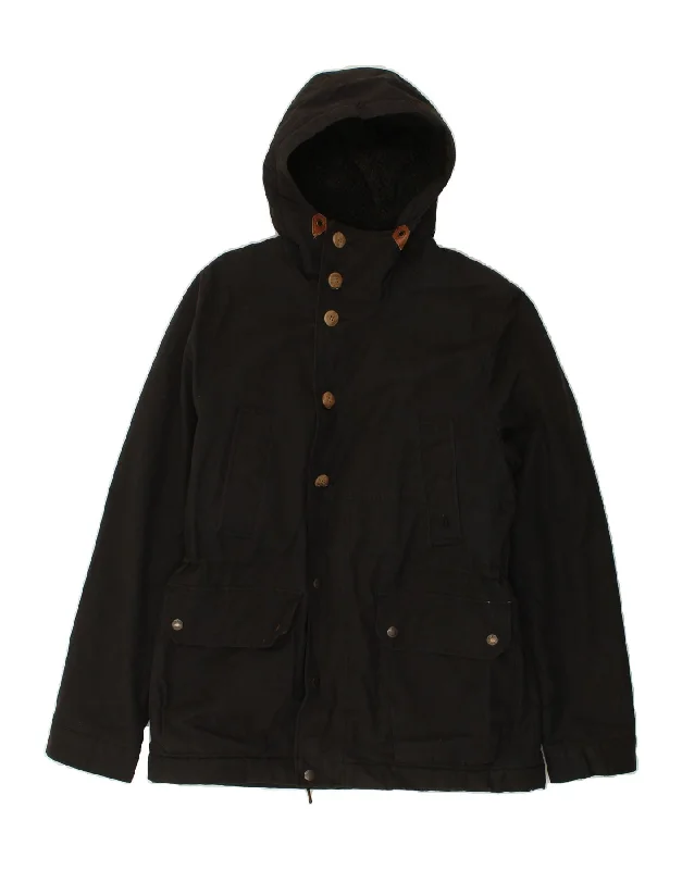 Men's Coats for Outdoor ActivitiesVOLCOM Mens Hooded Windbreaker Jacket UK 36 Small Black Cotton Men's Coats for Outdoor ActivitiesVOLCOM Mens Hooded Windbreaker Jacket UK 36 Small Black Cotton